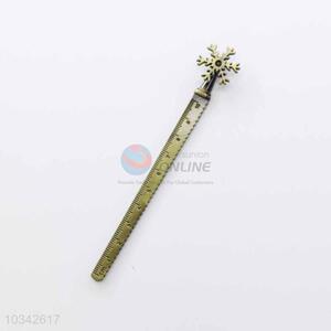 Zinc Alloy Ruler Bookmark with Snow Charm