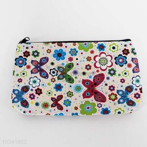 Lovely style low price butterfly&flower pattern cosmetic bag