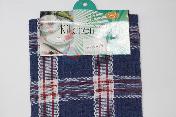 Cheap price blue plaid kitchen towel