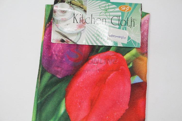 Funny tulip printing kitchen towel