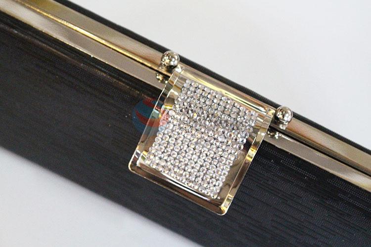 Charmming crystal clutch evening bag black handbag