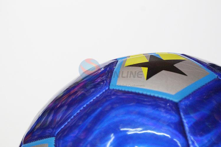 Blue Laser Color Soccer Football with Rubber Bladder