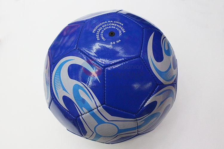 Fashion Blue Color TPU Training Game Soccer Football with Line Bladder