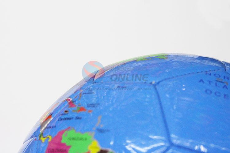 World Map Pattern PVC Training Game Soccer Football with Rubber Bladder