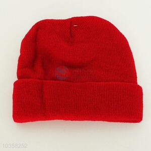 Good Quality Red Polyester Knitted Hat for Sale
