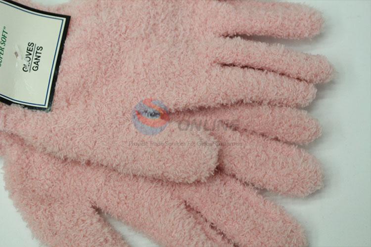 Fashion candy colour knitted polyester gloves