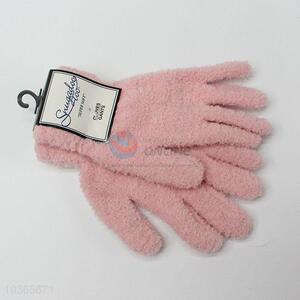 Fashion candy colour knitted polyester gloves