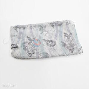 Factory Direct Fish Print Scarf Voile Shawl Scarves