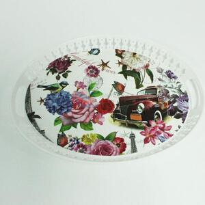 Factory Hot Sell Flower Pattern Plastic Salver for Sale