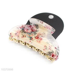 New Design Flower Pattern Acrylic Hair Claw Clip