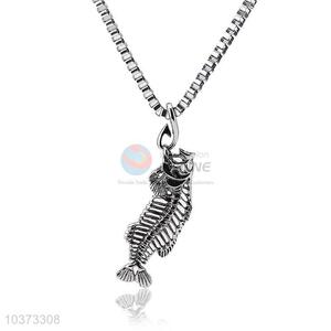 Fish Bone Pendant Punk Zinc Alloy jewellery Necklace