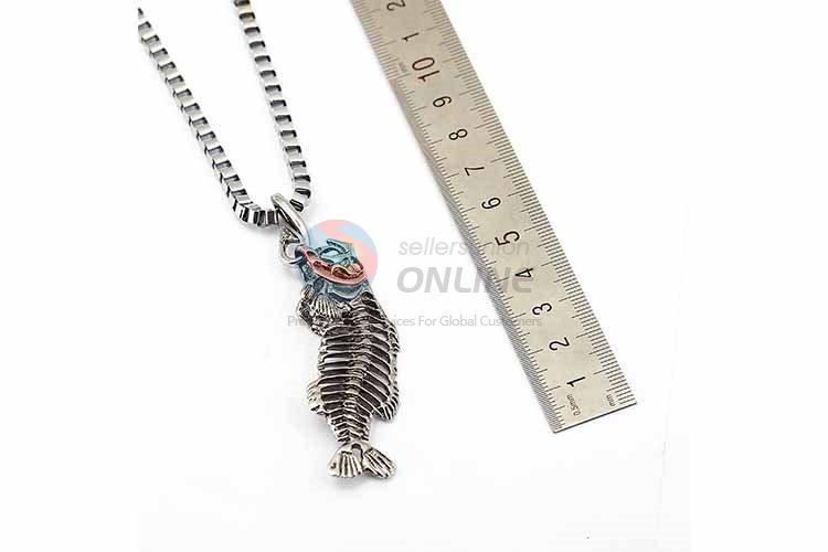 Fish Bone Pendant Punk Zinc Alloy jewellery Necklace