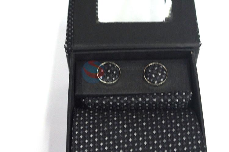 Top manufacturer low price printed necktie+cufflink