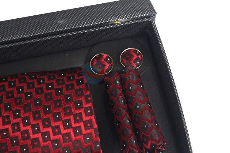 China wholesale printed necktie+cufflink+kerchief