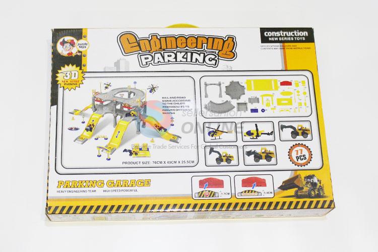 Engineering Vehicles Parking Garage Toy for Kids