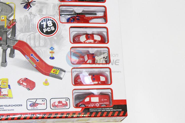 Kids Educational Toy Fire Rescue Car Parking Garage