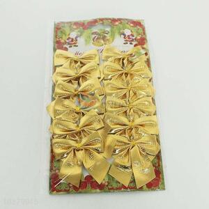 Gold shinning bowknot for christmas decoration