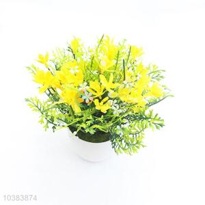 High Simulation Artificial Yellow Flower Plant Bonsai