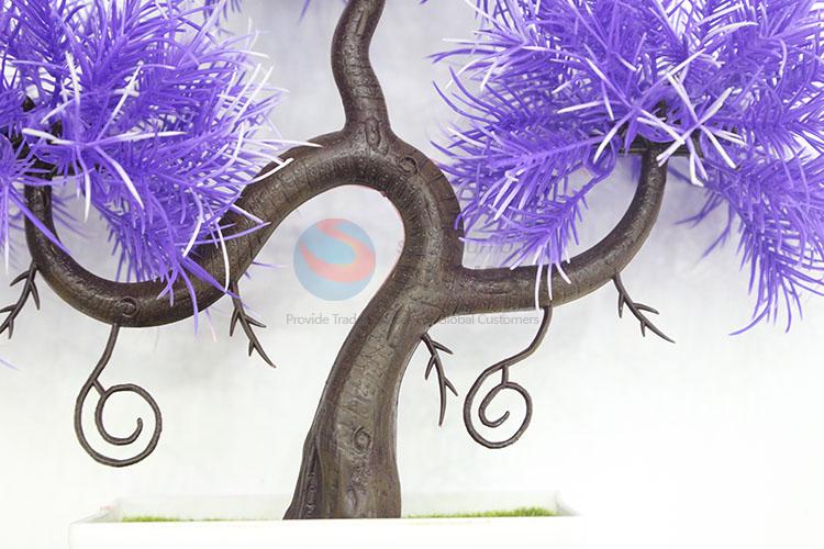 Creative home decor fake purple flower artificial desktop bonsai