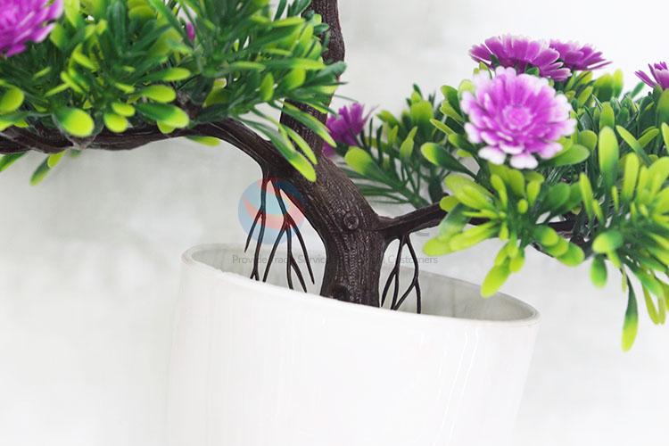 Artificial Mini Flowers Plants Bonsai with Resin Pot