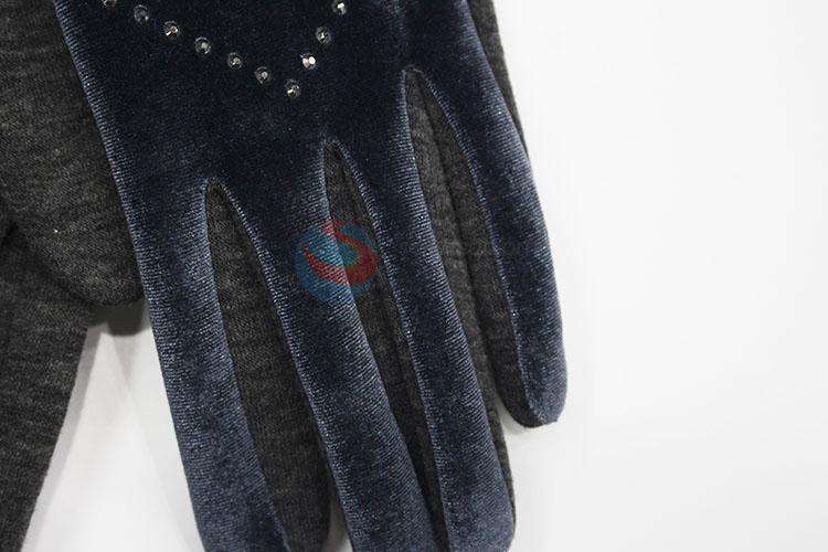 Crystal design women winter party warm gloves