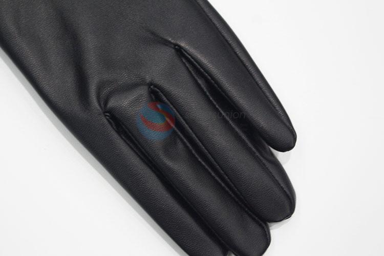 New pu gloves winter warm car driving gloves for women