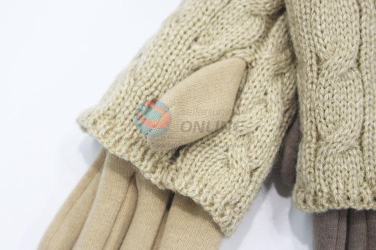 2in1 Spring Winter Wearing Knit Women Warm Gloves