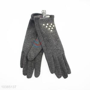 High quality women pearl gloves warm mittens