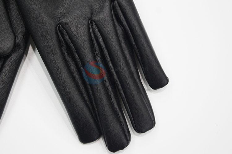 Full Finger Winter Women Ladies Girls PU Leather Gloves