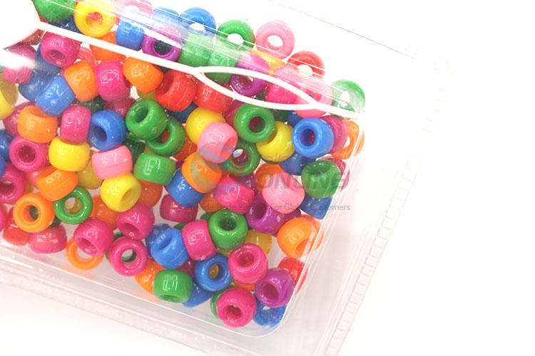 Plastic round colorful beads for hair ring