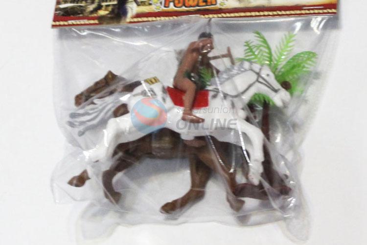 Wholesale Top Quality Indian and West Cowboy on Horse Children's Play Plastic Toys