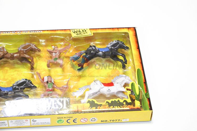 Most Popular Toy 4pcs Western Indian and Horse