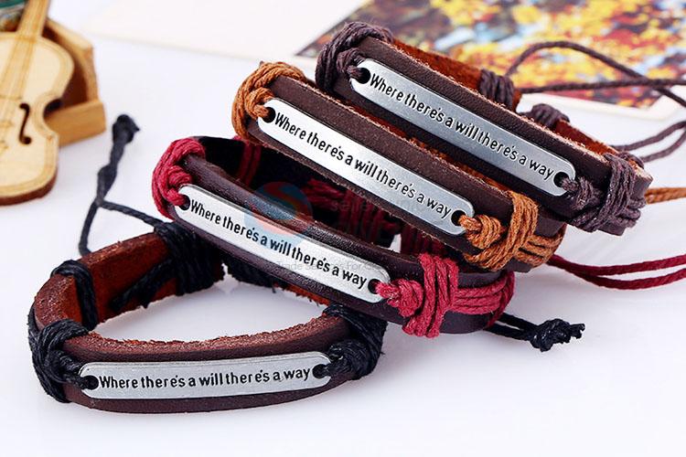 New Style English Letter Leather Bracelet