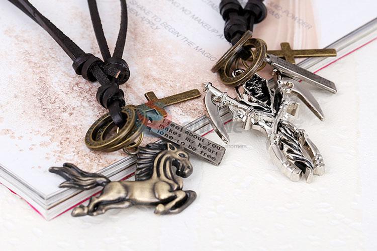 New Style Horse Pendant Retro Leather Necklace