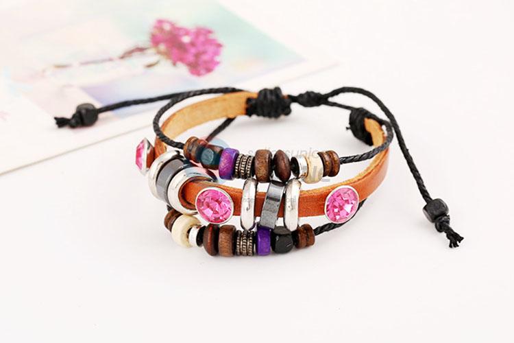 New Style Color Beads Leather Bracelets For Women