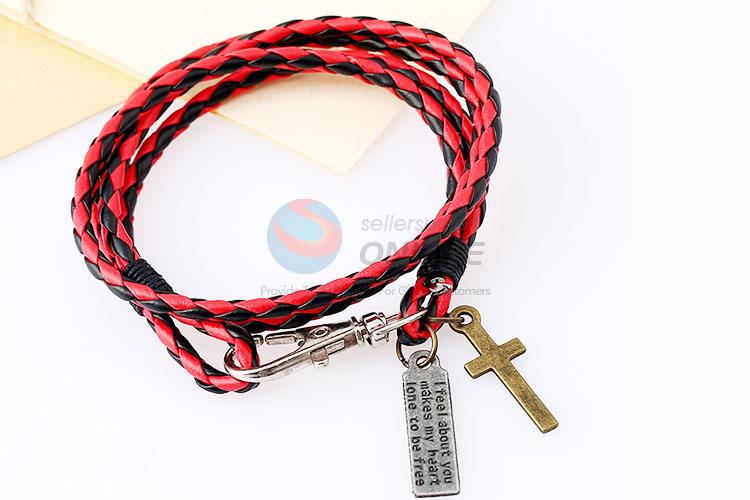 Custom Cross Woven Leather Bracelet Best Wristband