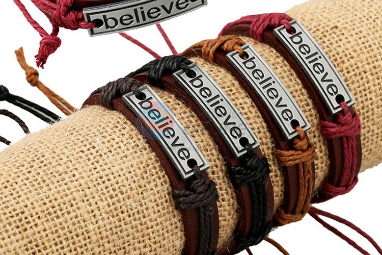 Delicate Design Fashion Leather Woven Bracelet