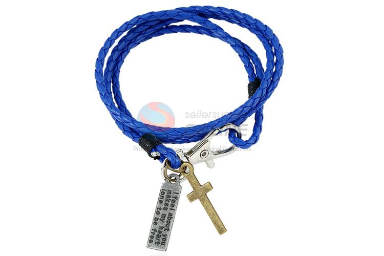 Custom Cross Woven Leather Bracelet Best Wristband