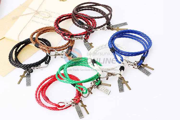 Custom Cross Woven Leather Bracelet Best Wristband