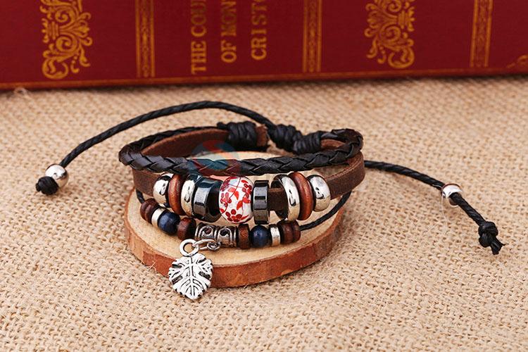 Best Selling Leather Bracelet Fashion Beaded Hand Band