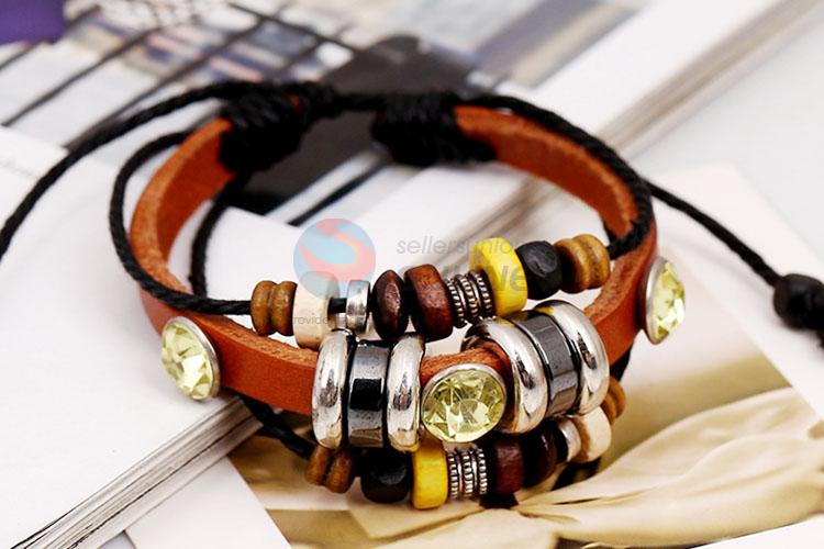 Good Quality Fashion Beaded Bracelet Leather Bracelet