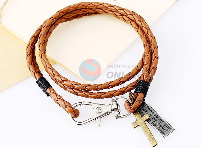 Custom Cross Woven Leather Bracelet Best Wristband