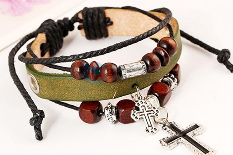 Wholesale Leather Bracelet With Cross Design