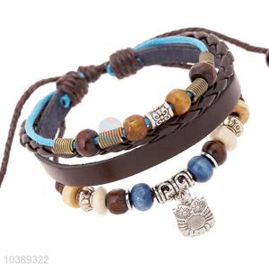 New Design Beaded Bracelet Colorful Leather Bracelet