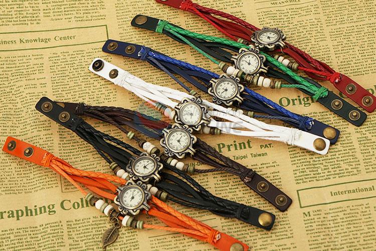 Delicate Design Leather Bracelet Wrist Watch