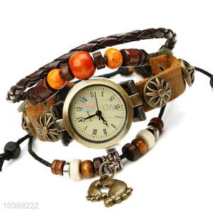 Best Sale Leather Beaded Bracelet Wrist Watches