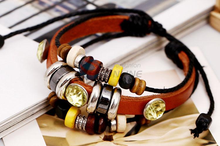 Good Quality Fashion Beaded Bracelet Leather Bracelet