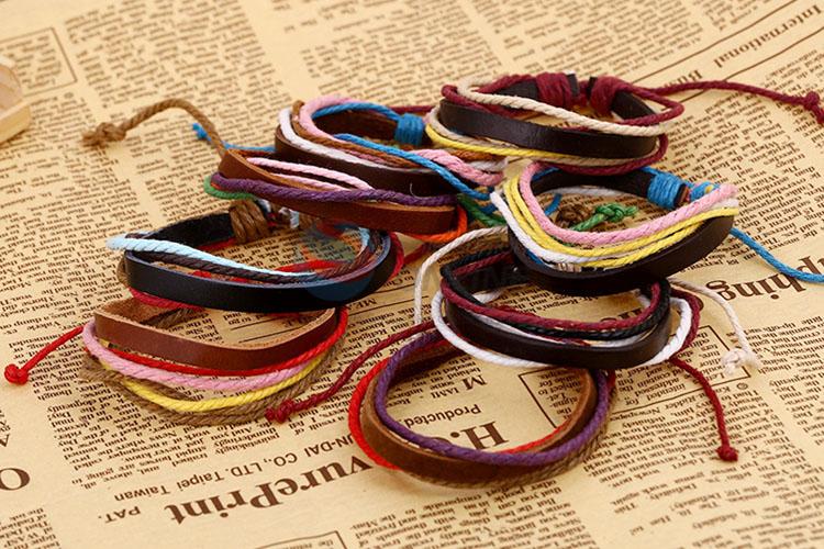 Fashion Design Colorful Leather Bracelet