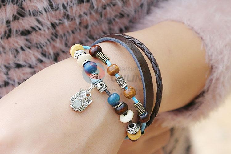 New Design Beaded Bracelet Colorful Leather Bracelet