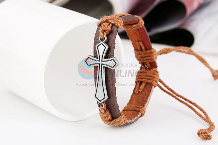 Wholesale Cross Leather Bracelet Fashion Accessories